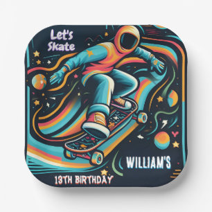 Assiettes En Carton Scooter Jump Zone Skateboard 13e anniversaire