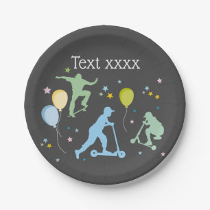 Assiettes En Carton Scooters, Vélos, Skateboards, chevaucher