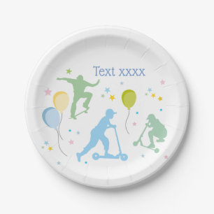 Assiettes En Carton Scooters, Vélos, Skateboards, chevaucher