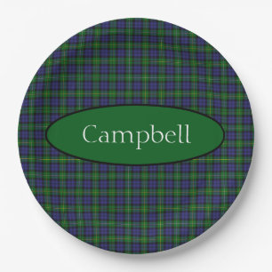Assiettes En Carton Scottish Campbell Family Tartan Personnalisé