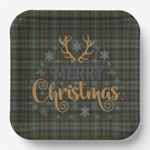 Assiettes En Carton Scottish Clan Tartn BlackWatch Noël Patiné