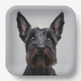 Assiettes En Carton Scottish Terrier