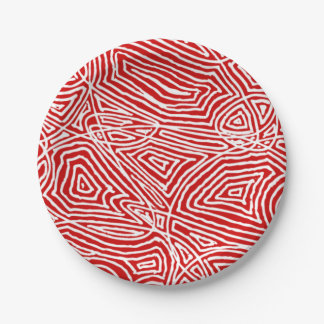Assiettes En Carton Scribbleempreintes rouges