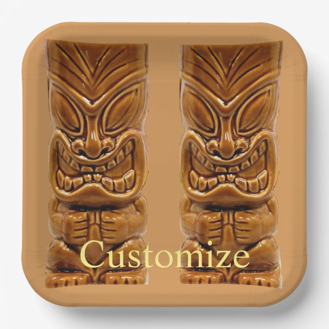 Assiettes En Carton Sculpture Gold Tiki Thunder_Cove (Recto)