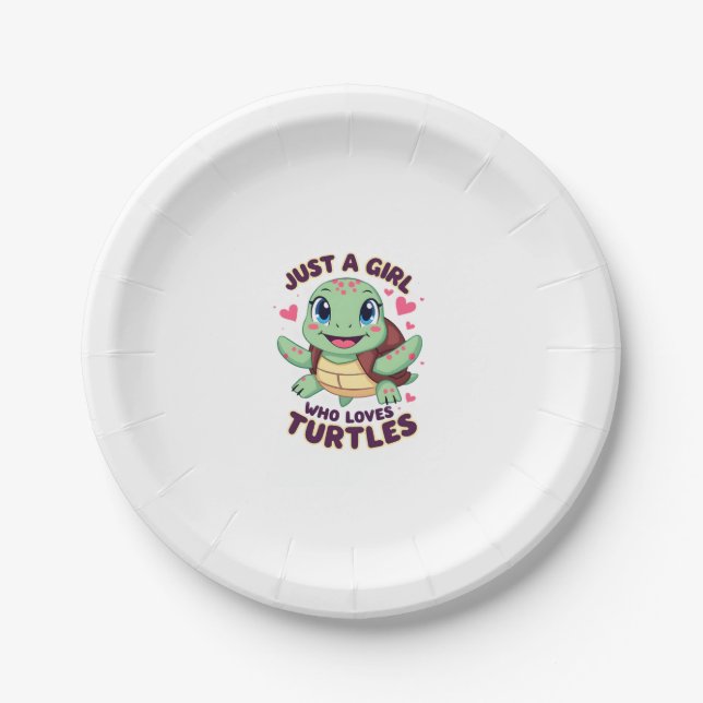 Assiettes En Carton Sea Reptile Turtle Lovers Just A Girl Who Loves Tu (Devant)