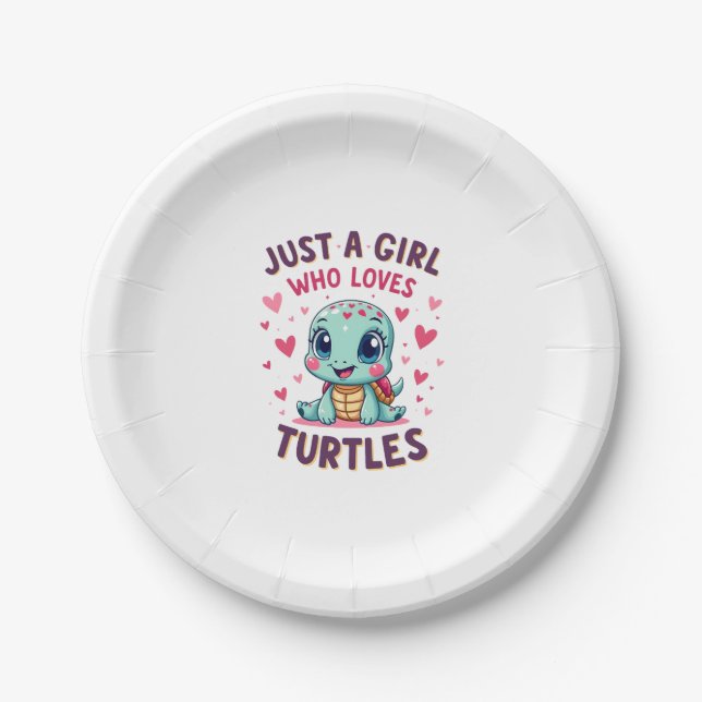 Assiettes En Carton Sea Reptile Turtle Lovers Just A Girl Who Loves Tu (Devant)