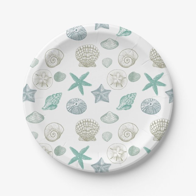 Assiettes En Carton Sea shells (Devant)