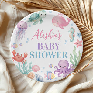 Assiettes En Carton Sea You Soon Bébés Animaux de l'Océan Mignon Showe