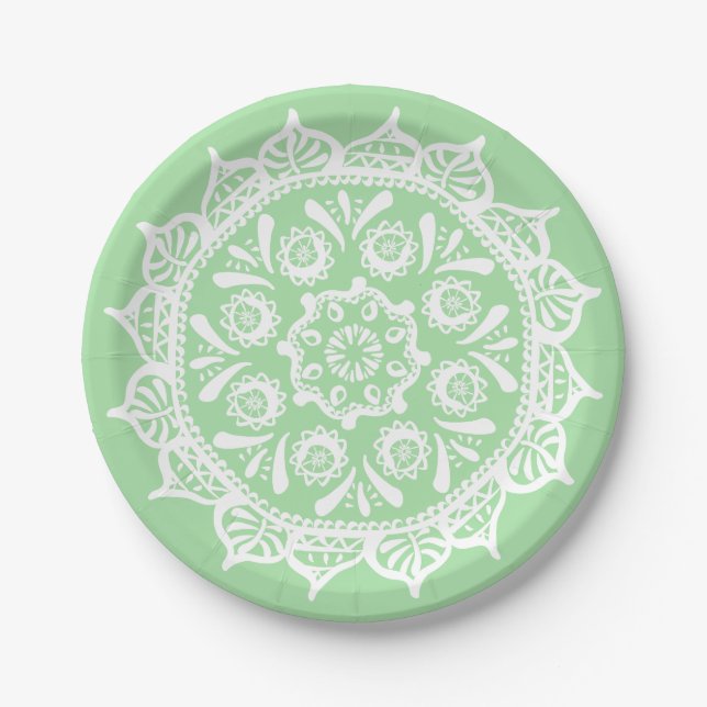 Assiettes En Carton Seafoam Mandala (Devant)