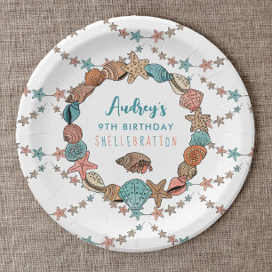 Assiettes En Carton Seashells Filles Anniversaire Beach Party
