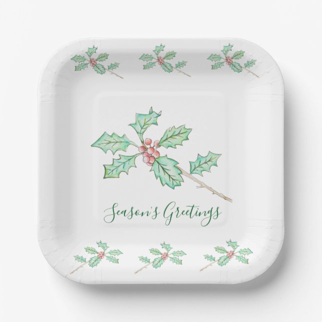 Assiettes En Carton Season's Greetings Paper Plate (Recto)