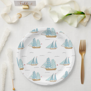 Assiettes En Carton Seatime été Cute yachts avec voile
