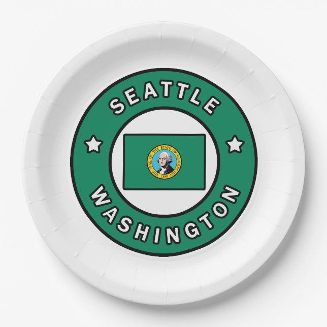 Assiettes En Carton Seattle Washington (Devant)