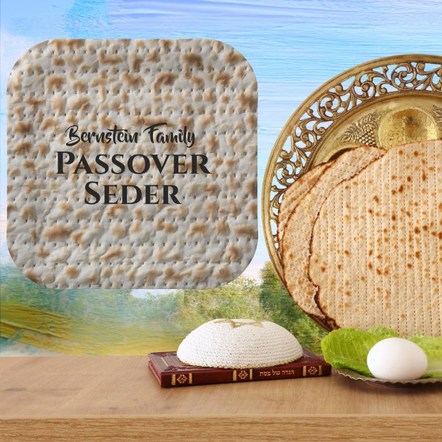 Assiettes En Carton Seder de la famille personnalisée Matzah (Créateur téléchargé)