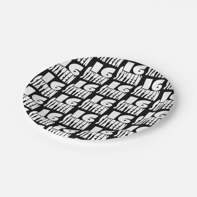 Assiettes En Carton Seizième anniversaire 16e (Angle)