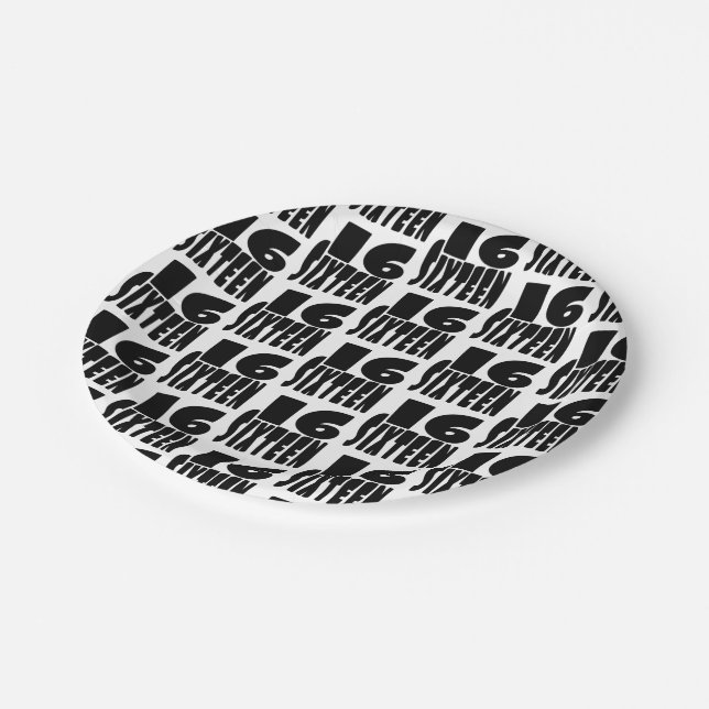 Assiettes En Carton Seizième anniversaire 16e (Angle)