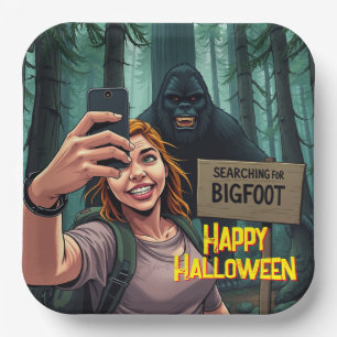 Assiettes En Carton Selfie Sasquatch Bigfoot