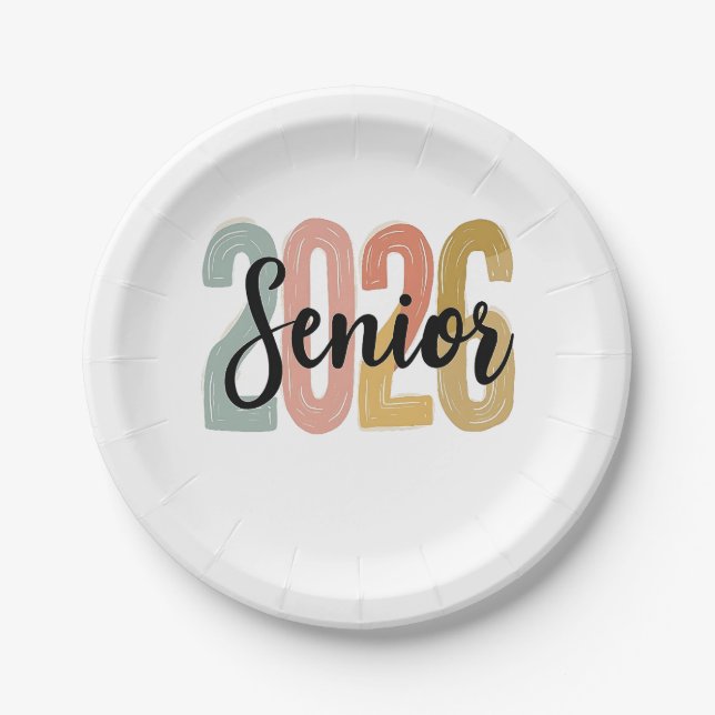 Assiettes En Carton Senior 2026 Graduation 2026 Senior Graduate Gift  (Devant)