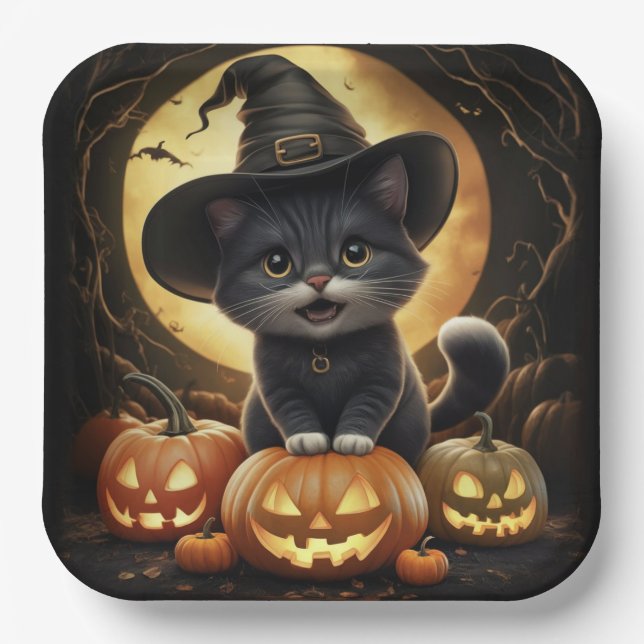 Assiettes en carton  Série 1  Black Cat (Recto)