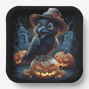 Assiettes en carton  Série 1  Corbeau