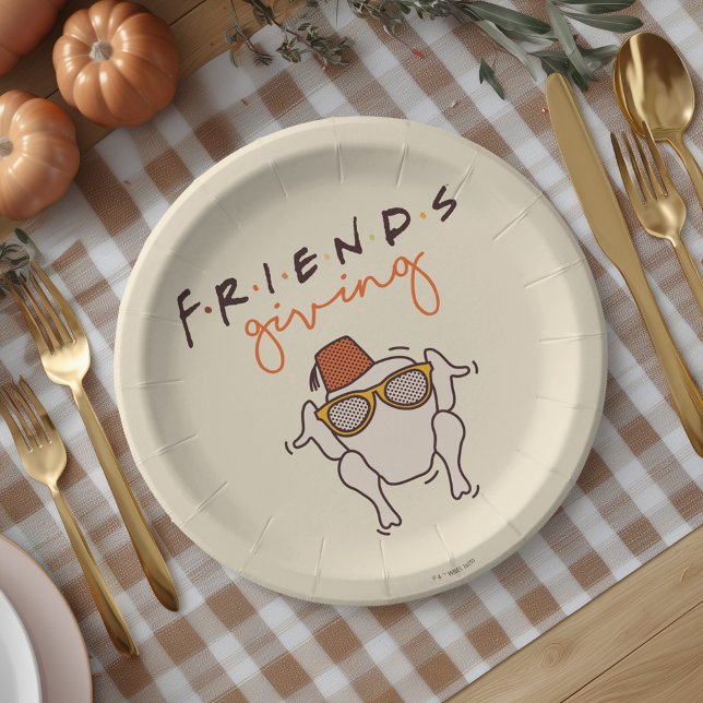 Assiettes En Carton Série T.V. Friends | Friendsgiving Party (Paper plate on simulated table)