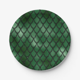 Assiettes En Carton Serpent Vert Reptile Motif