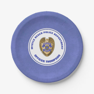 Assiettes En Carton Service de police personnalisé Insigne de retraite