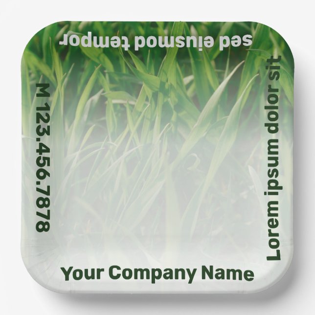 Assiettes En Carton Service d'entretien de la pelouse photo personnali (Recto)