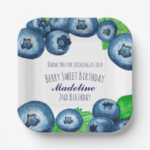 Assiettes En Carton Serviette en papier pour anniversaire Myrtilles Su