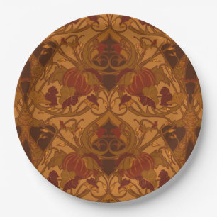 Assiettes En Carton Serviettes Automne citrouilles et vignes
