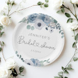 Assiettes En Carton Serviettes de douche nuptiales à fleurs bleu Dusty<br><div class="desc">Serviettes de douche nuptiales à fleurs bleu Dusty Plaques en papier Articles correspondants disponibles.</div>