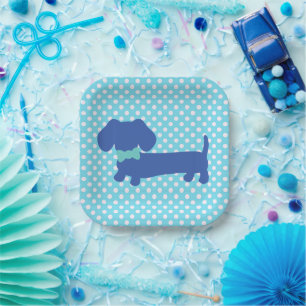 Assiettes En Carton Serviettes de fête pour teckel Wiener Dog nœud pap