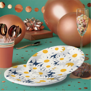 Assiettes En Carton Serviettes de jardin à motif floral de marguerite