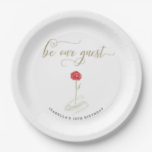 Assiettes En Carton Serviettes en papier La Belle et la Bête