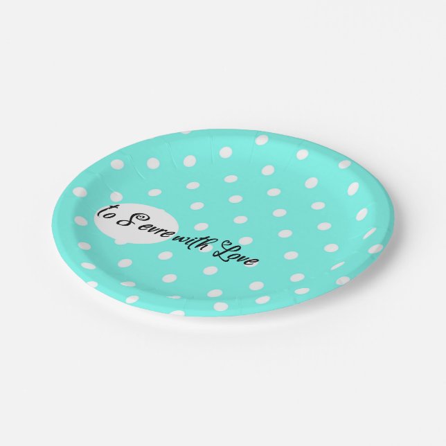 Assiettes En Carton Servir Avec Amour Pastel Polka Plaque Papier Pot (Angle)