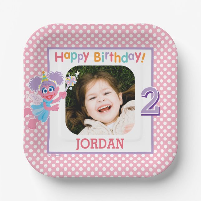 Assiettes En Carton Sesame Street Abby Polka Dot Anniversaire (Recto)