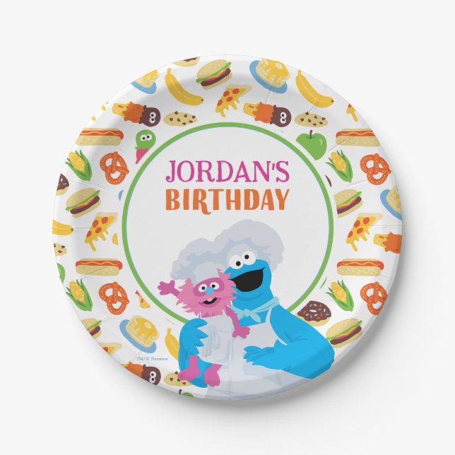 Assiettes En Carton Sesame Street Cookie Monster Foodie Camion (Devant)