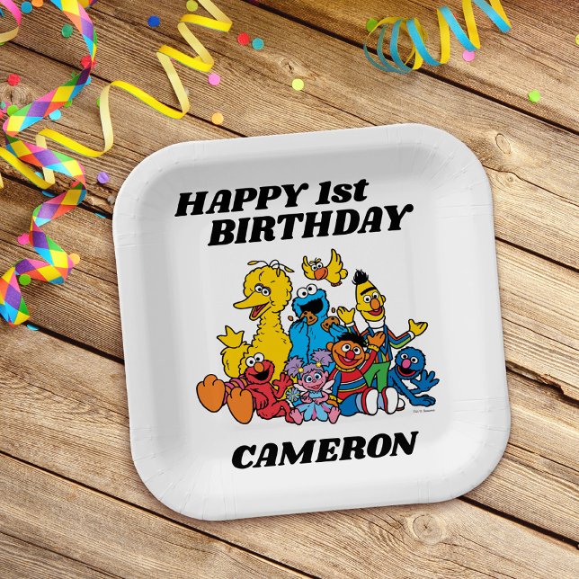 Assiettes En Carton Sesame Street Pals 1er anniversaire (Créateur téléchargé)