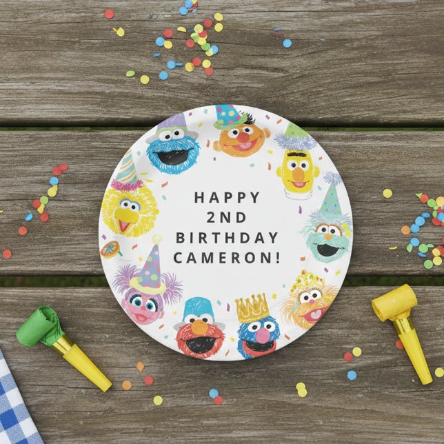 Assiettes En Carton Sesame Street Pals Confetti Anniversaire (Créateur téléchargé)
