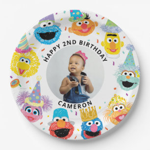 Assiettes En Carton Sesame Street Pals Confetti Anniversaire