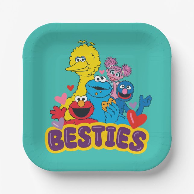 Assiettes En Carton Sesame Street Valentine Besoins (Recto)