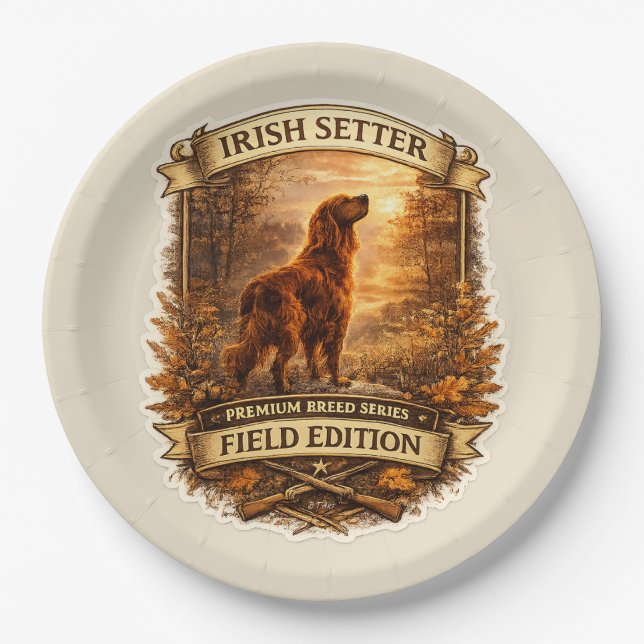 Assiettes En Carton Setter Irlandais (Devant)