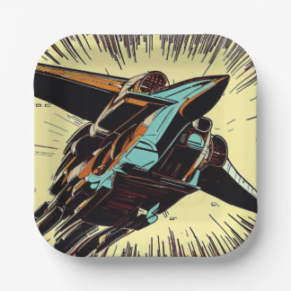Assiettes En Carton SF - Anime Starfighter Woodcut 3