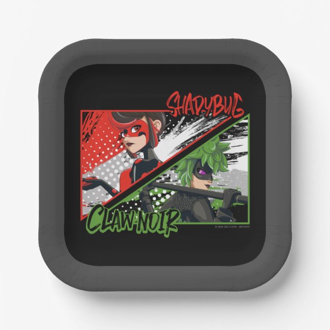 Assiettes En Carton Shadybug et Noir glacé (Recto)