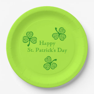 Assiettes En Carton Shamrock celte Bonne St Patrick's Day