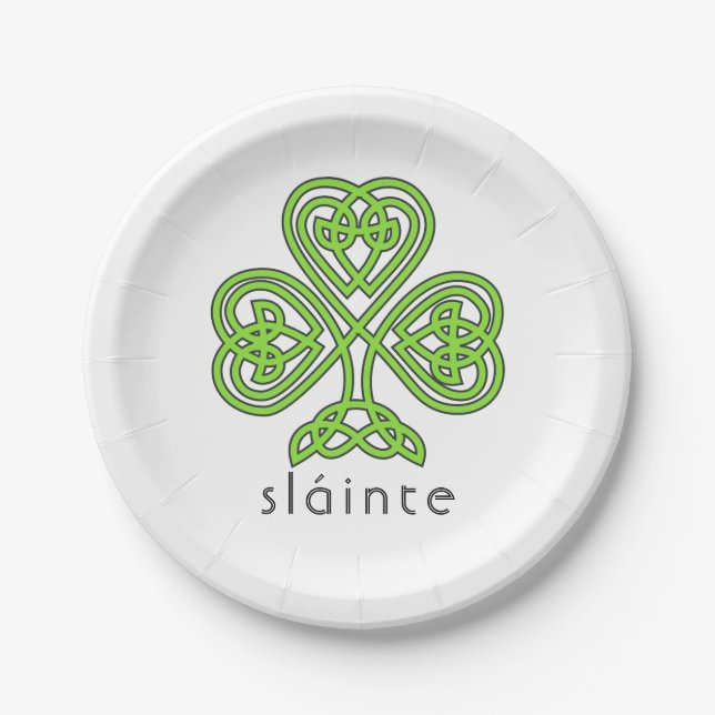 Assiettes En Carton Shamrock celte Sainte Vert Saint Patrick (Devant)