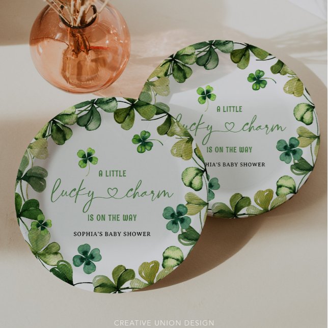 Assiettes En Carton Shamrock de Baby shower Lucky Charm (Créateur téléchargé)