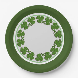 Assiettes En Carton Shamrock irlandais personnalisé St. Patricks Day P