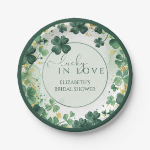 Assiettes En Carton Shamrock Lucky en Fête des mariées d'amour