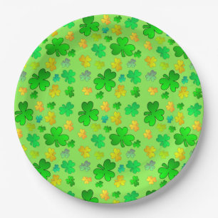 Assiettes En Carton Shamrock Saint Patrick's Day Papier Plaque